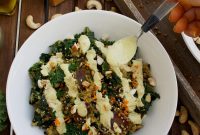 Quinoa Bowls with Kale, Carrot & Tahini Turmeric Dressing