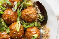 Teriyaki Turkey Meatballs with Ginger and Scallions
