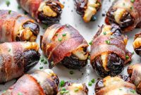 Crispy Bacon-Wrapped Dates Stuffed with Creamy Cheese