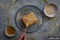Sesame-Crusted Baked Feta Drizzled with Honey