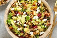 Crisp Shaved Brussels Sprout Salad with Lemon Parmesan Dressing