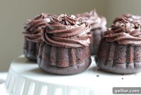 Mini Chocolate Bundt Cakes with Candy-Coated Chocolates