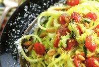 Cheesy Pesto Zoodles for Passover — Zucchini Noodle Recipe