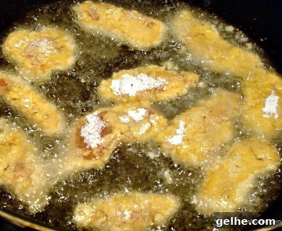 Cantonese Sweet and Sour Chicken, cooking the chicken in oil