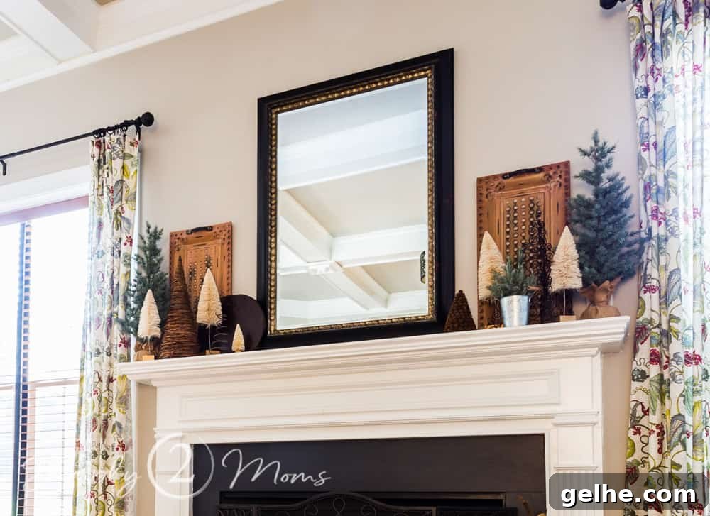 Cozy Neutral Vintage Farmhouse Winter Mantel Ideas 6 img 10433 6