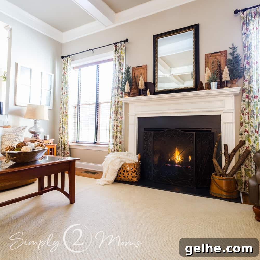 Cozy Neutral Vintage Farmhouse Winter Mantel Ideas 8 img 10433 9