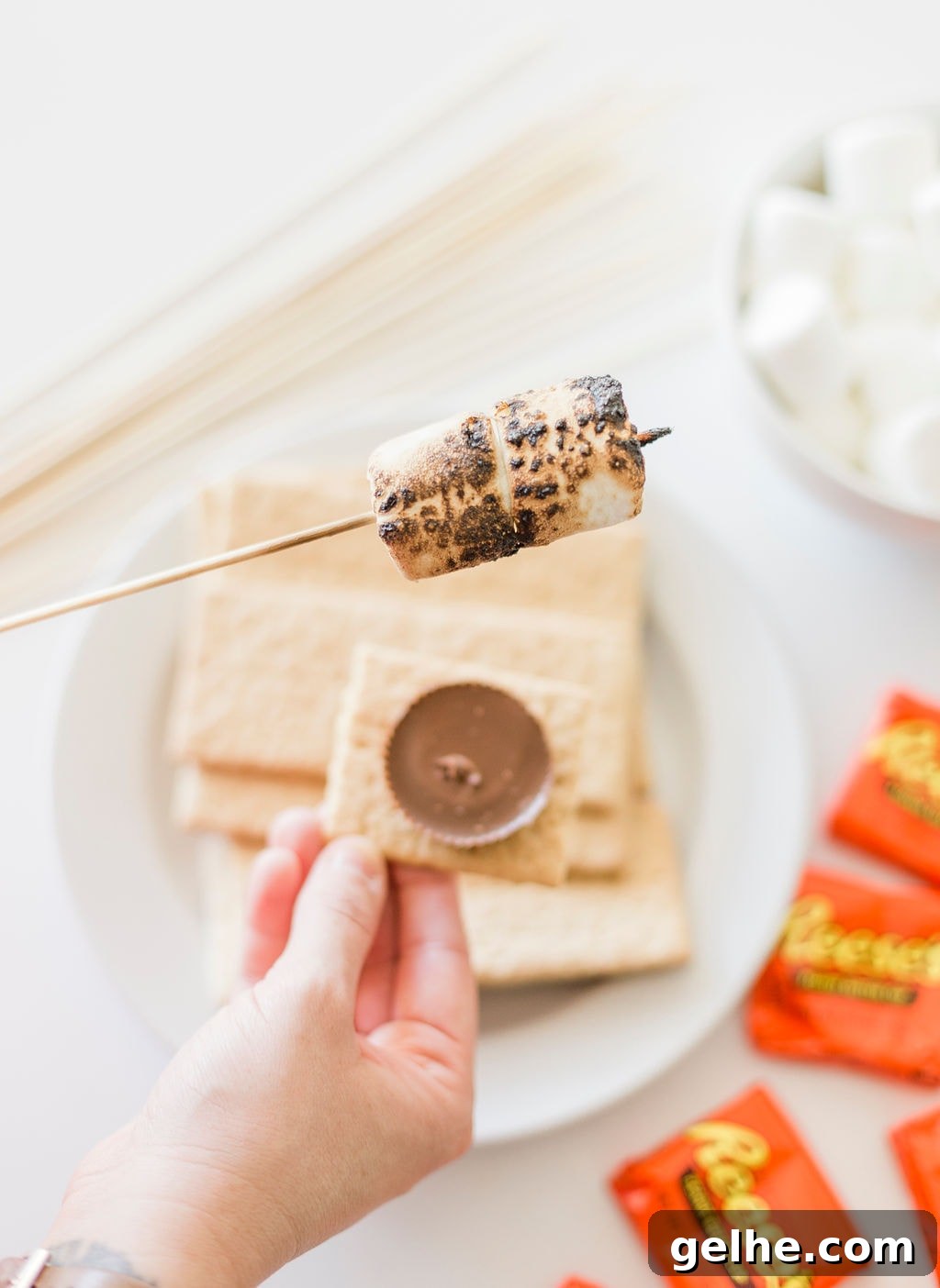Reese’s S’mores Recipe: Homemade Chocolate Peanut Butter S’mores 6 img 108394 5
