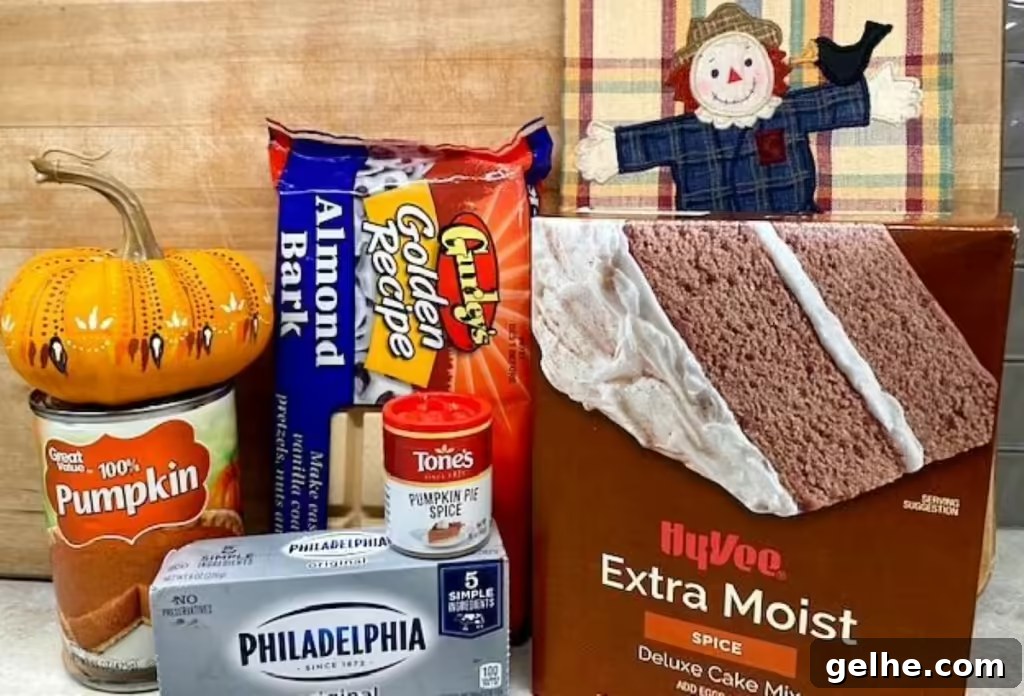 ingredients for pumpkin cheesecake bites