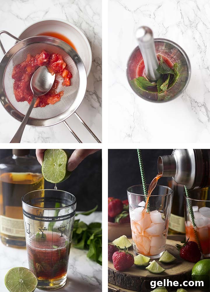 Step by step on how to make the recipe.