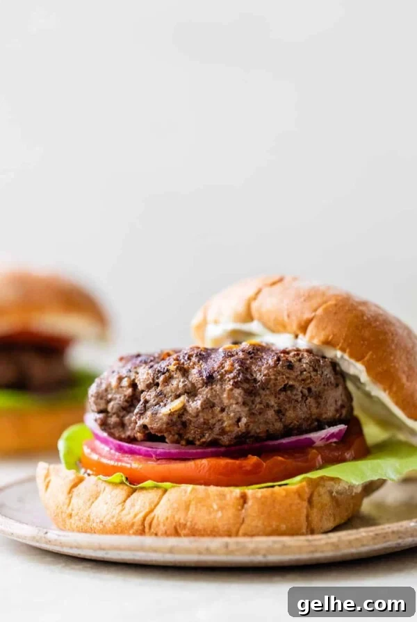 open face burger on a plate