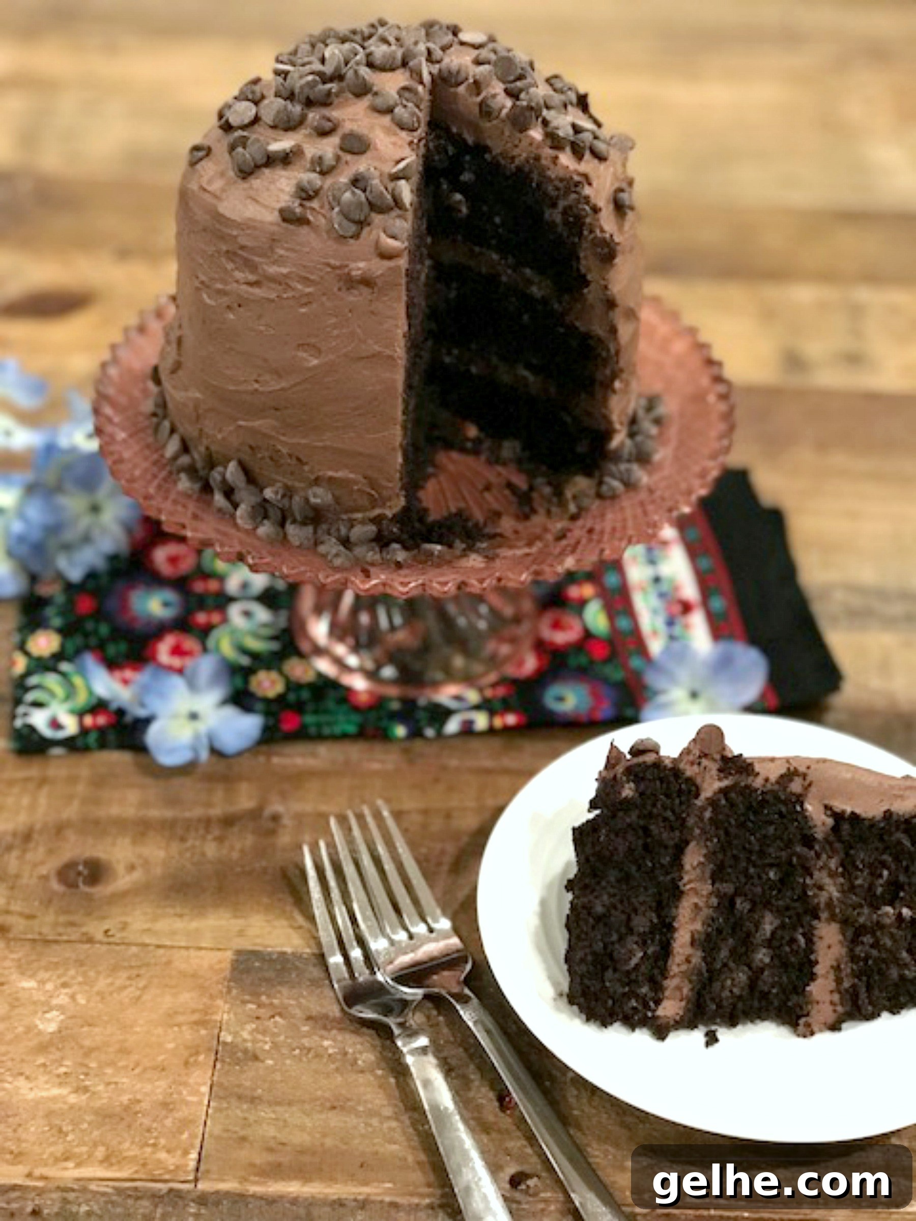 Decadent Vegan Chocolate Mousse Cake Recipe 3 Chocolate cake slice
