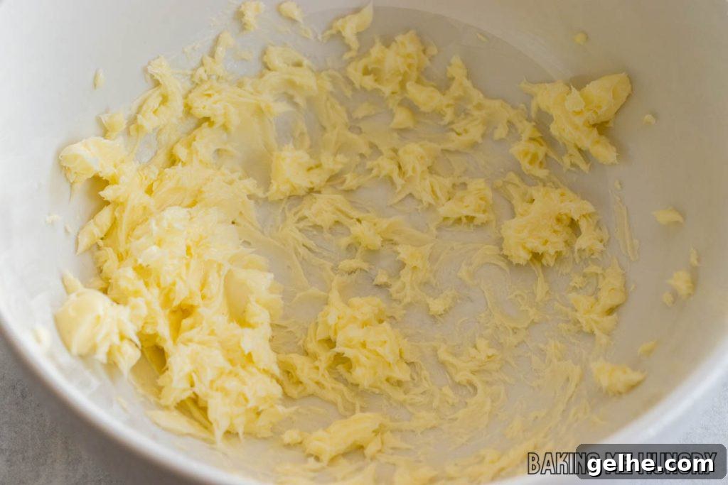 Banana and Cottage Cheese Muffins with Moist Texture 5 creamed butter in bowl