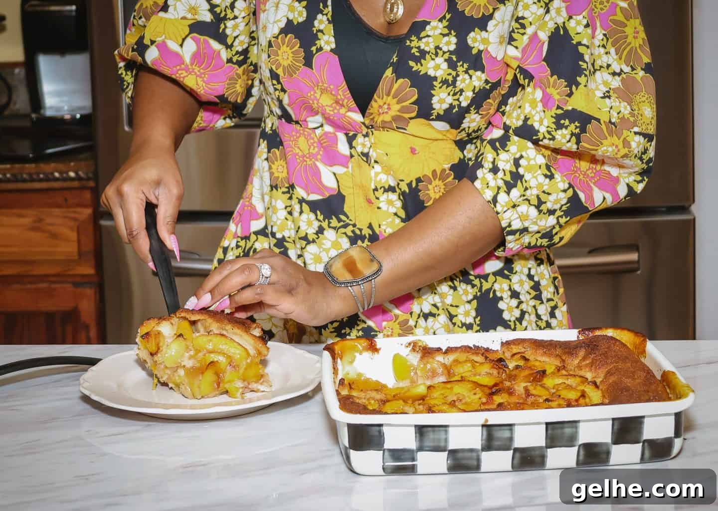 Black Southern peach cobbler