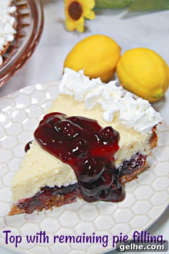A delicious chilled pie made from blueberries, lemons, and a buttery graham cracker crust.