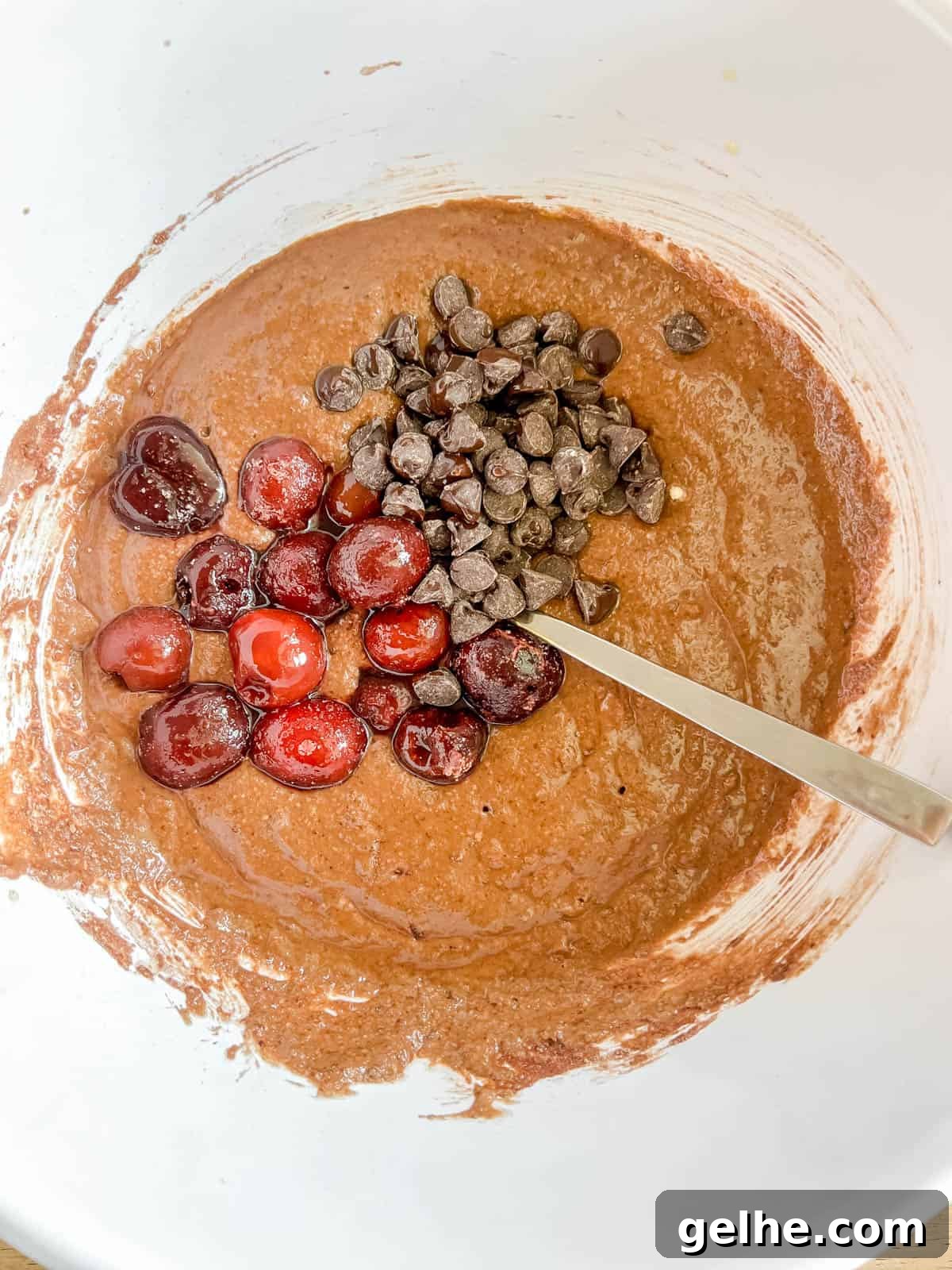 Paleo Chocolate Cherry Muffins — Gluten-Free Recipe 7 Chocolate chips and cherries added.