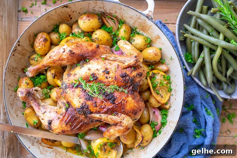roasted chicken, skillet