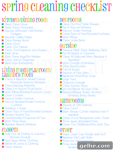 Spring and Fall Cleaning Checklist Printable for Home Tasks 2 spring cleaning checklist printable.
