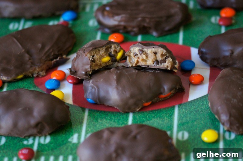 Cookie Dough Footballs Recipe with M&M's