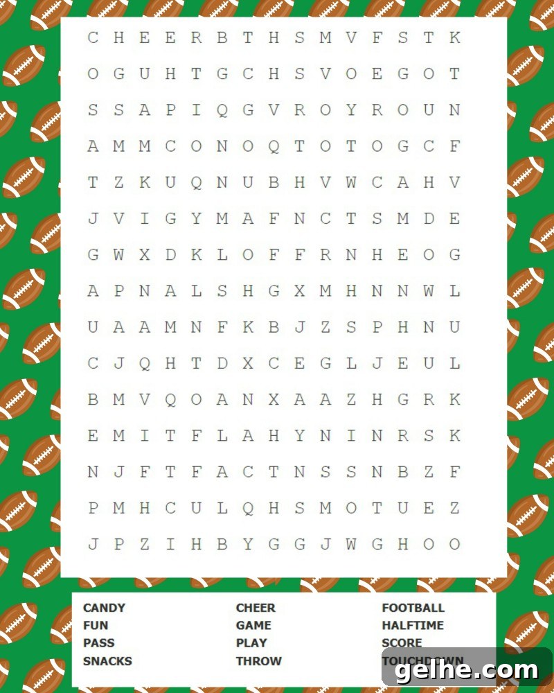 Game Day Word Search