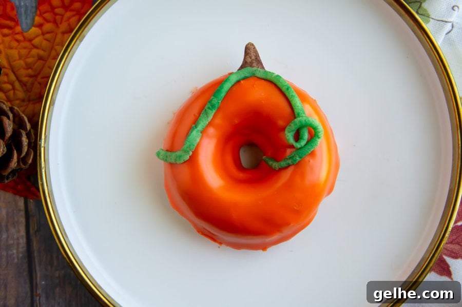 a baked pumpkin donut on a plate