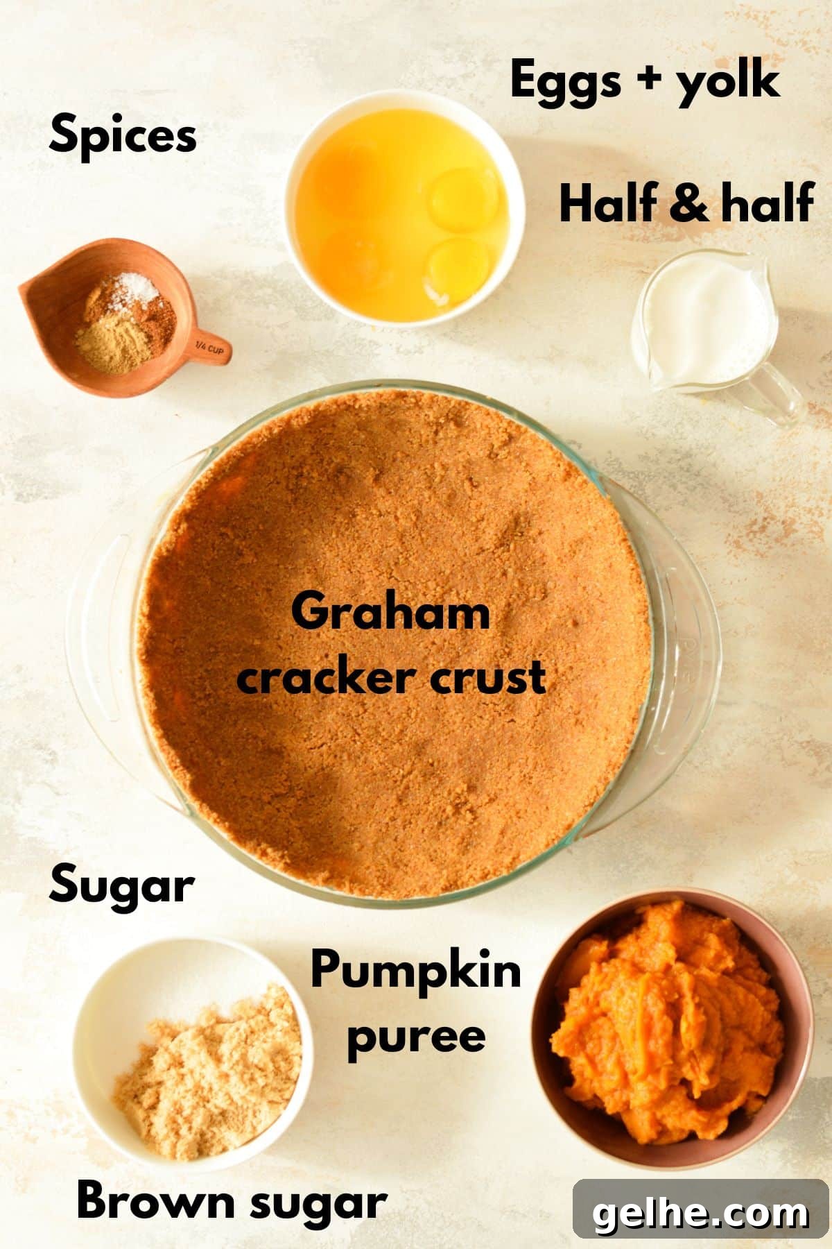Pumpkin Pie with Crunchy Graham Cracker Crust 3 ingredients for a pumpkin pie with a graham cracker crust
