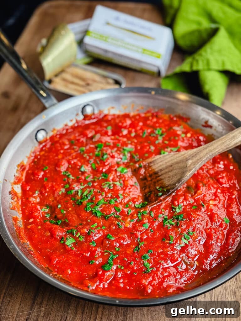 fra diavolo sauce garnished with fresh parsley