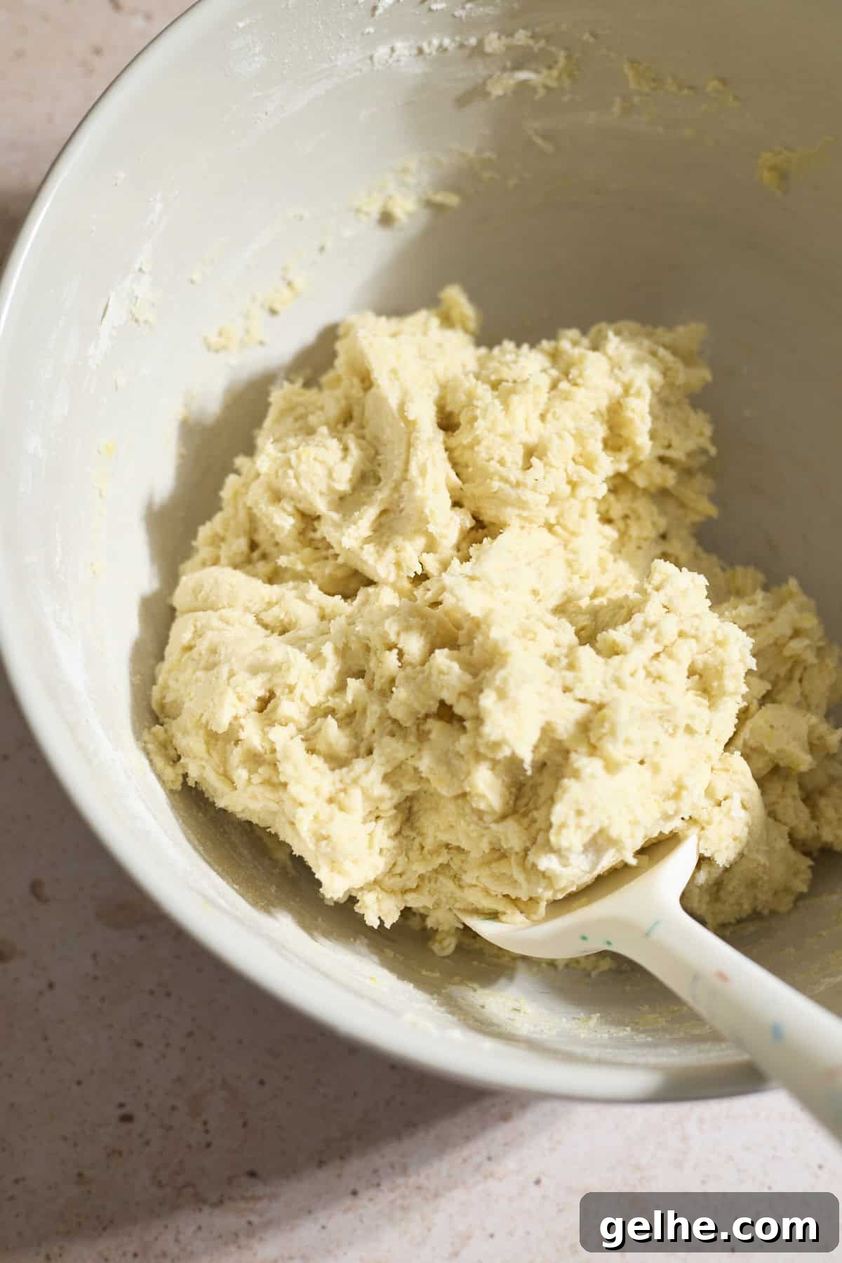 Lemon Sugar Cookies Made with Sourdough Discard 7 Cookie dough in a large mixing bowl.