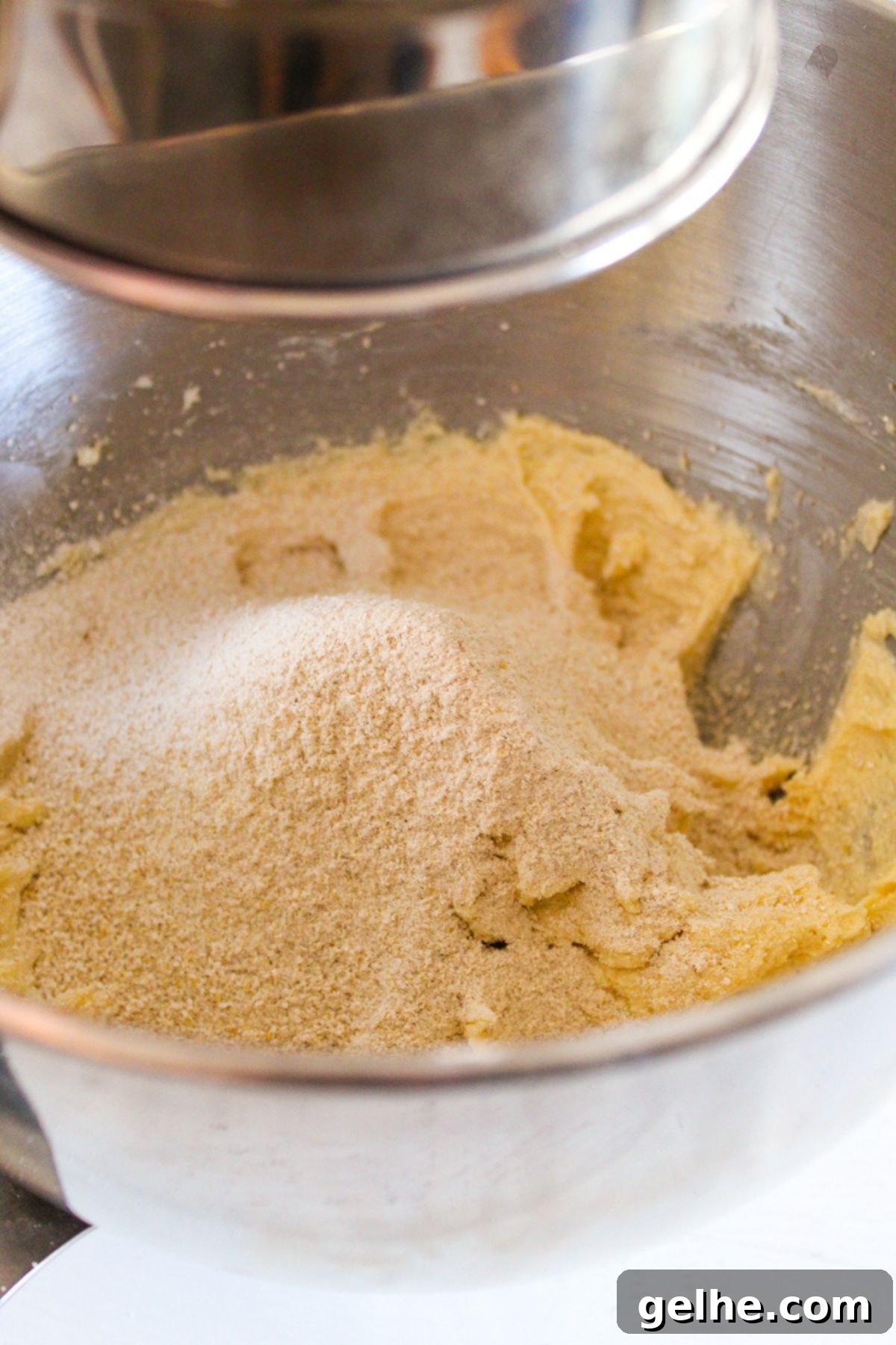 Oatmeal Flour Chocolate Chip Cookies: Secret to Soft, Chewy Texture 8 flour added to a mixing bowl