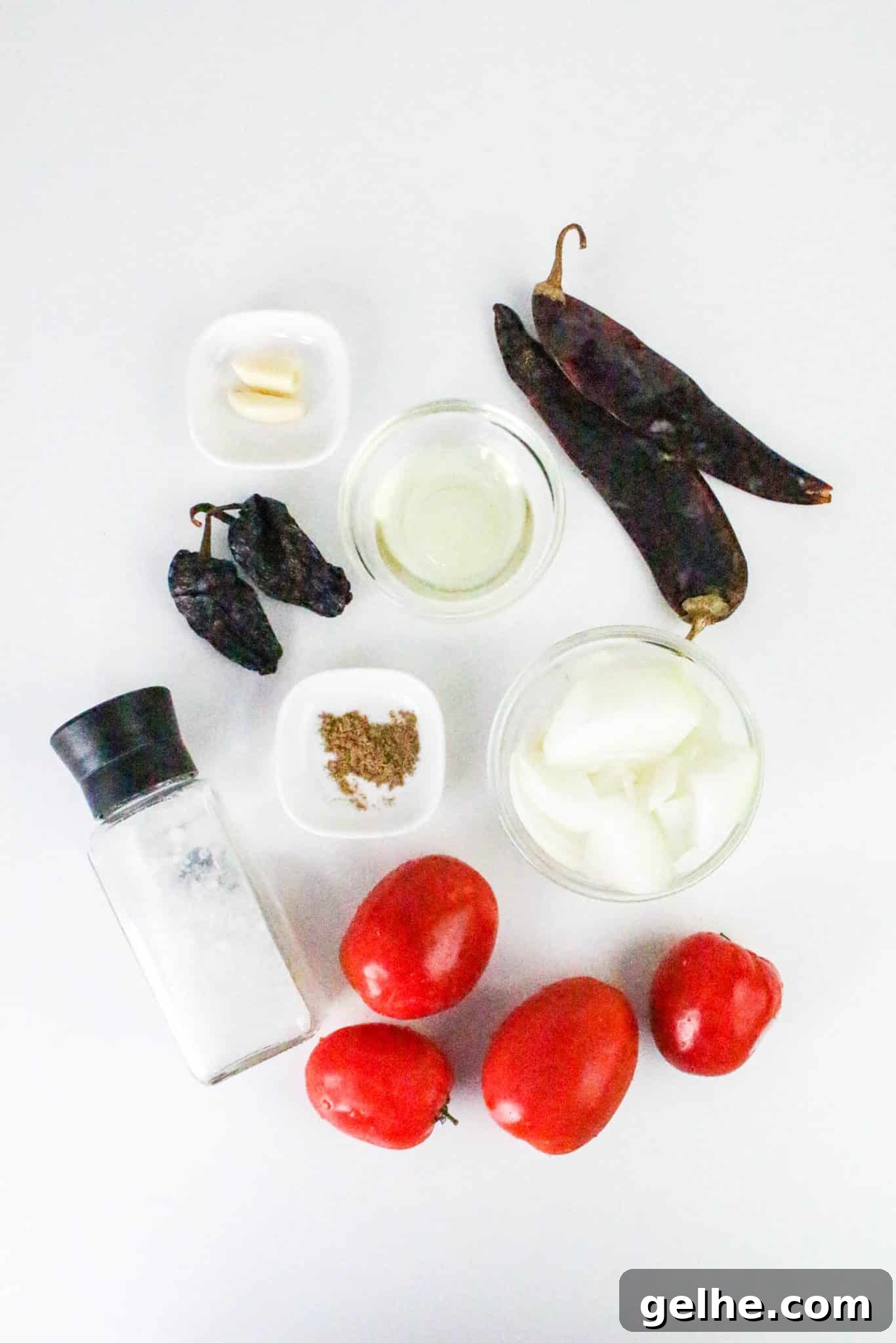 Authentic Red Salsa Roja with Dried Chiles Recipe 3 Ingredients: Roma Tomatoes, dried chillis, garlic, cumin, oil, and onion and salt - Hostess At Heart
