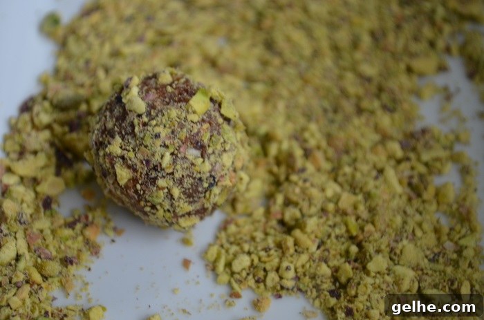 rolled in pistachio