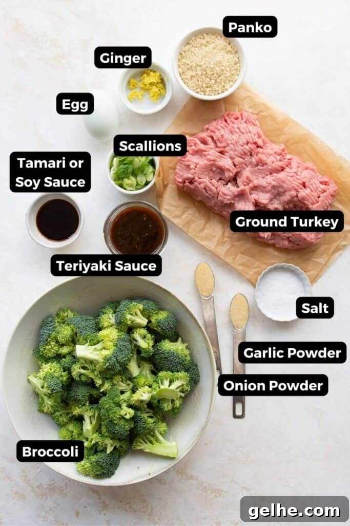 all ingredients in small bowls with labels