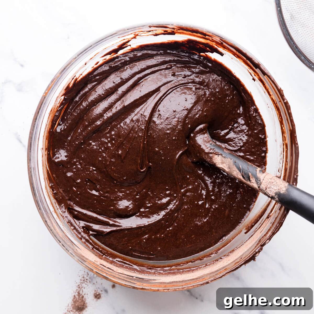 Guinness Chocolate Brownies with Rich Stout Flavor 6 bowl with guinness brownie batter.