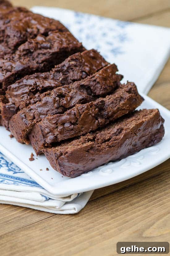 Double Chocolate Zucchini Banana Bread Recipe 6 Double Chocolate Zucchini Bread-140