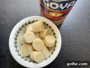 Salad cut hearts of palm