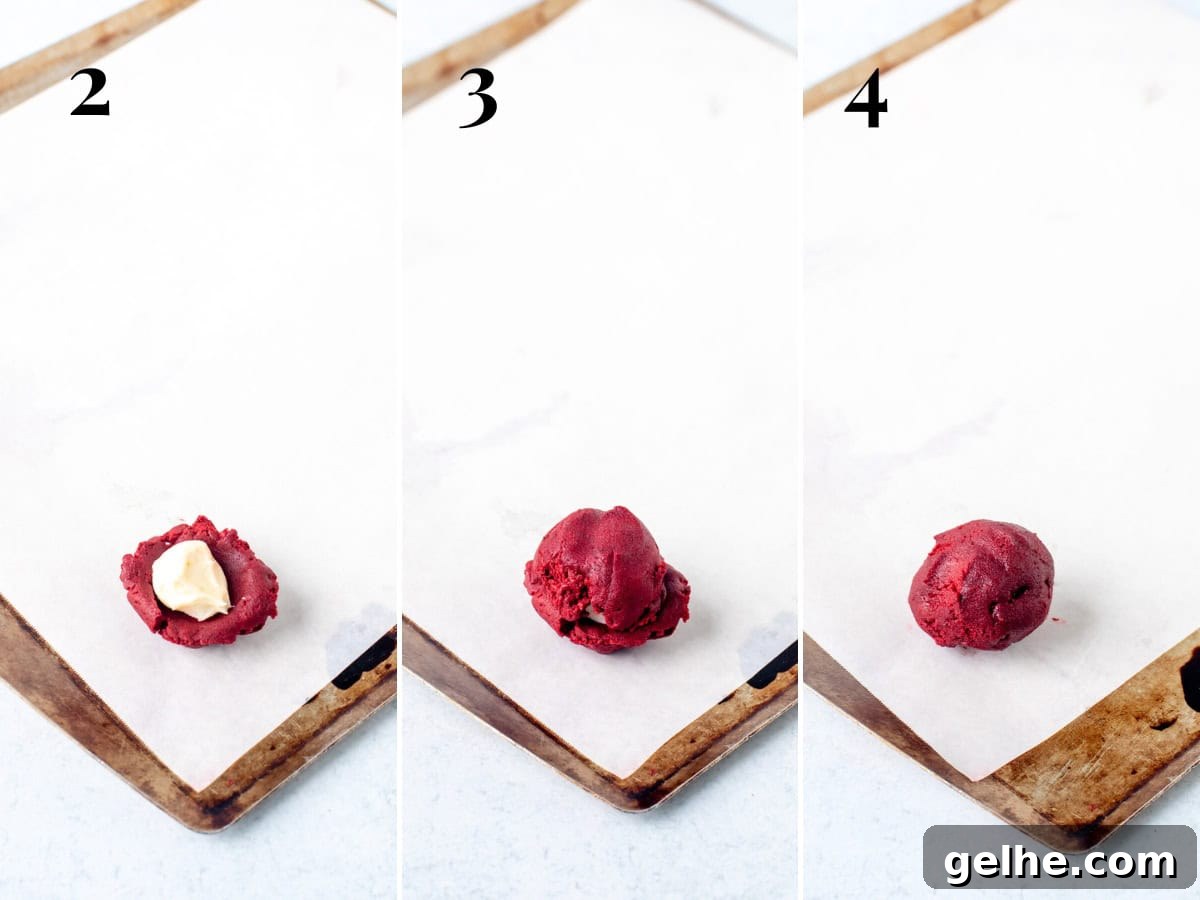 Formed cookie dough balls ready to freeze