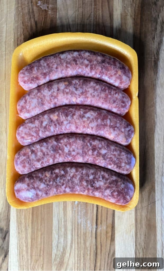 tray of Italian Sausages