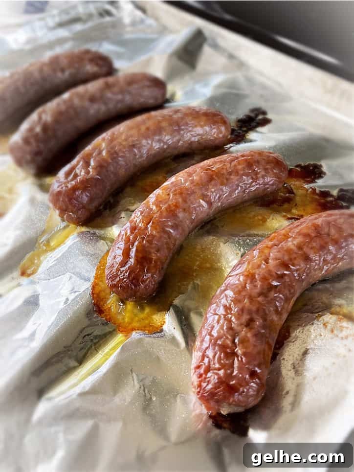 baked italian sausage on foil