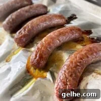 baked italian sausage on foil