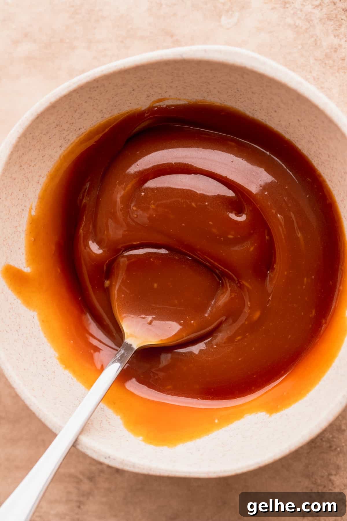 Salted caramel in a bowl.
