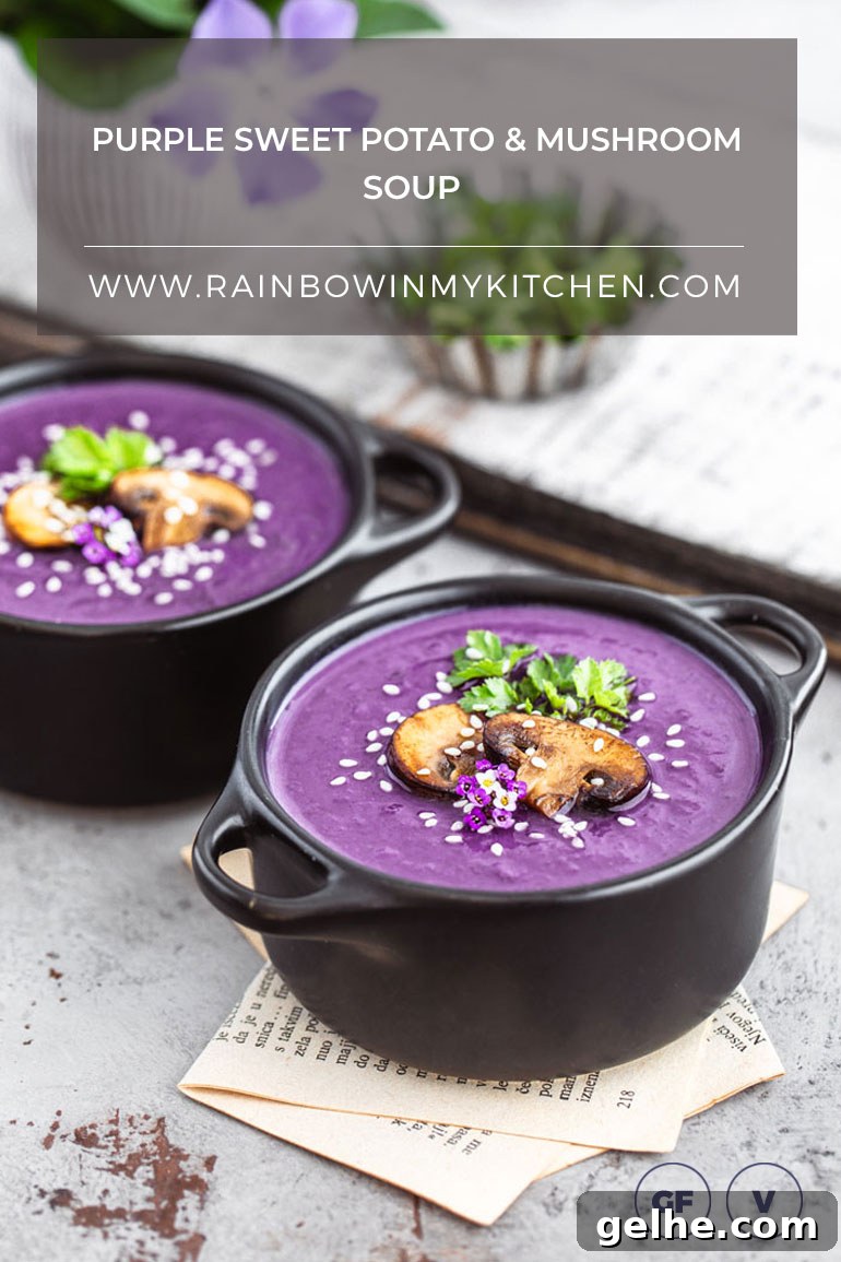 Purple Sweet Potato & Mushroom Soup