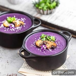 Purple Sweet Potato & Mushroom Soup