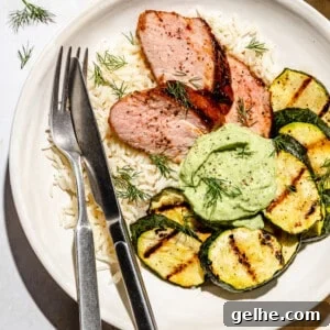 BBQ Glazed Pork Tenderloin with Avocado Crema