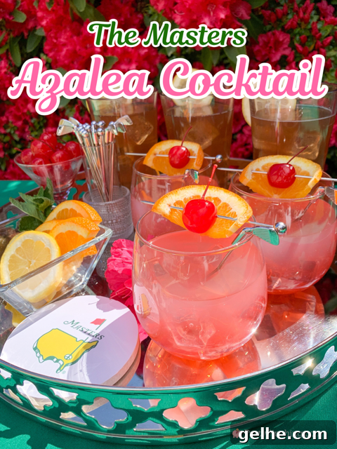 Masters azalea cocktail drink recipe, best masters azalea drink, best Masters watch party food ideas, pimento cheese sandwich recipe, Masters Augusta National Golf Club Course, best easy Masters golf tournament watch party food recipe ideas