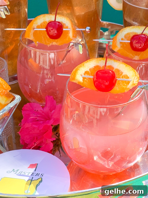 Masters azalea cocktail drink recipe, best masters azalea drink, best Masters watch party food ideas, pimento cheese sandwich recipe, Masters Augusta National Golf Club Course, best easy Masters golf tournament watch party food recipe ideas