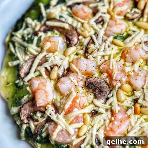 shrimp pesto pizza