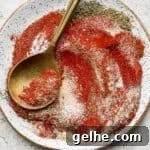 Savory Blackened Seasoning Blend for Fish, Chicken & Vegetables 10 Plate of homemade blackened seasoning.