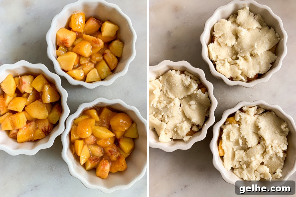 Mini Peach Cobbler Recipe: Quick Southern-Style Dessert 3 Individual cobblers with jammy peaches and a tender biscuity topping