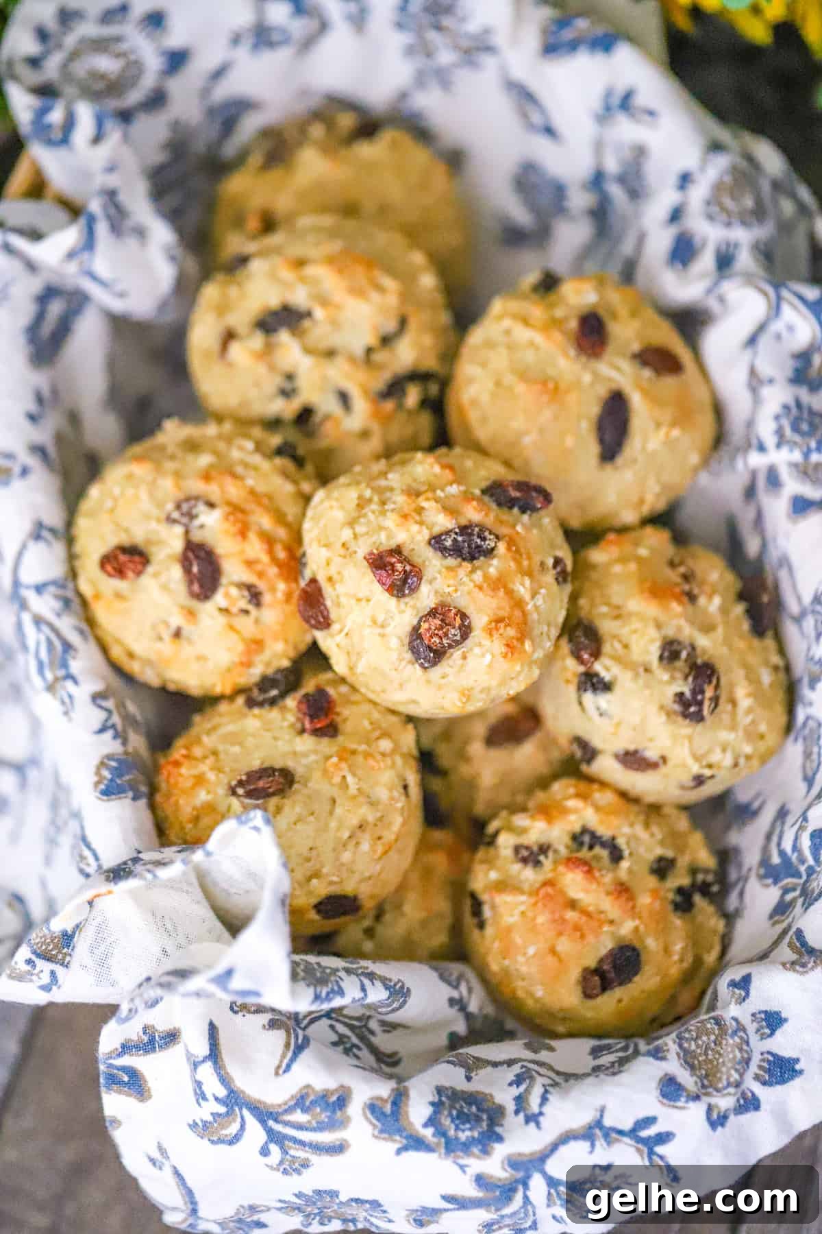 freshly baked raisin oatmeal muffins