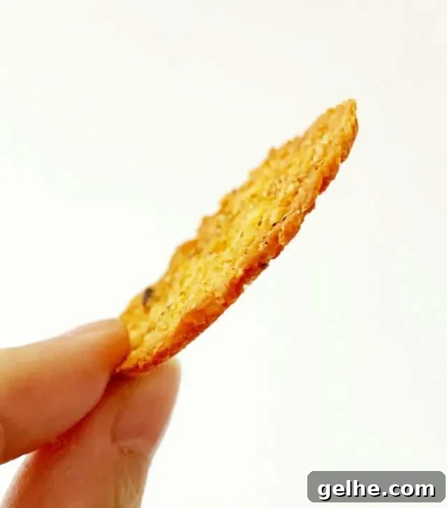 holding thin taco cheese crisp