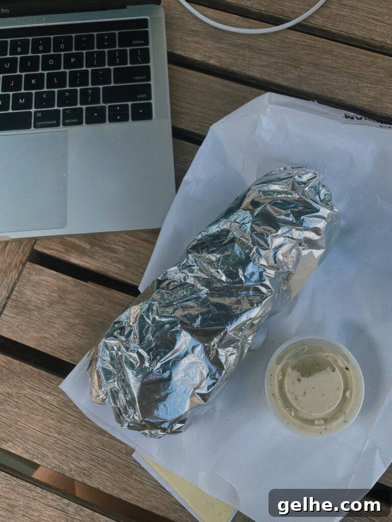The Skier’s Breakfast Burrito — Beaumont Bakery Recipes 2 breakfast burrito in tinfoil